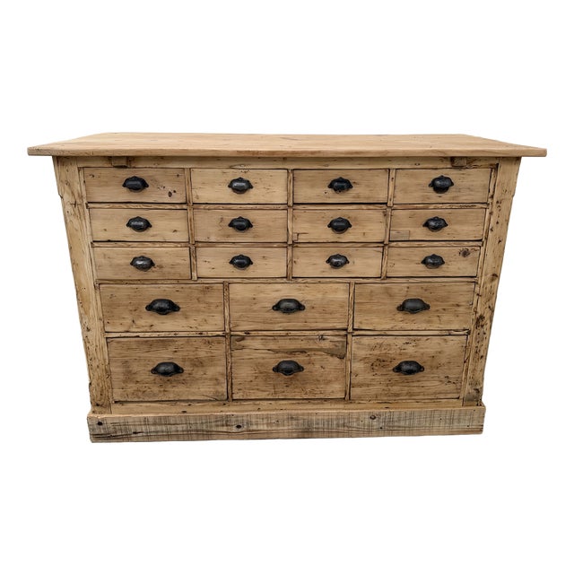 Antique Workshop Cabinet with 18 Drawers, 1890s For Sale