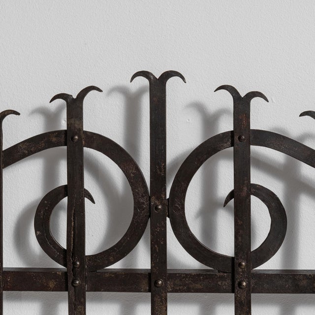Charcoal 19th Century France Charcoal Wrought Iron Gate For Sale - Image 8 of 15