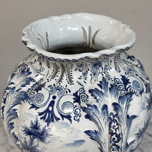 18th Century Hand-Painted Delft Jardinière, Signed LVD For Sale - Image 12 of 18
