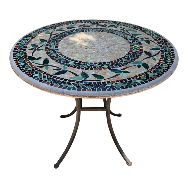 Mosaic Tiled Garden Table For Sale
