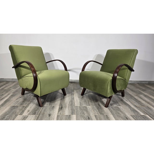Set of Lounge Chairs by Jindrich Halabala, 1940s For Sale - Image 4 of 11