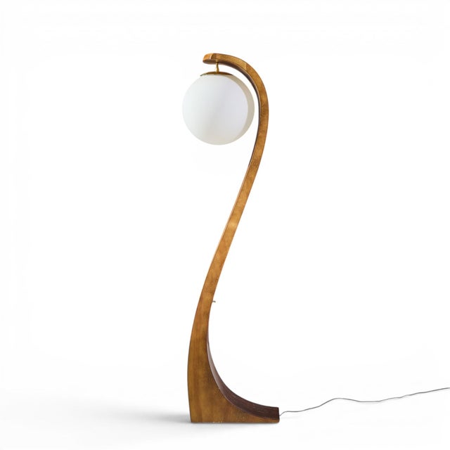 Modeline Mid 20th Century Jack Haywood for Modeline Mid Century Serpentine Floor Lamp For Sale - Image 4 of 9