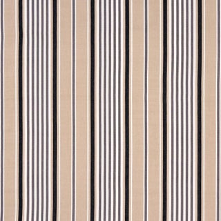 Sample - Schumacher Minzer Cotton Stripe Fabric in Neutral For Sale