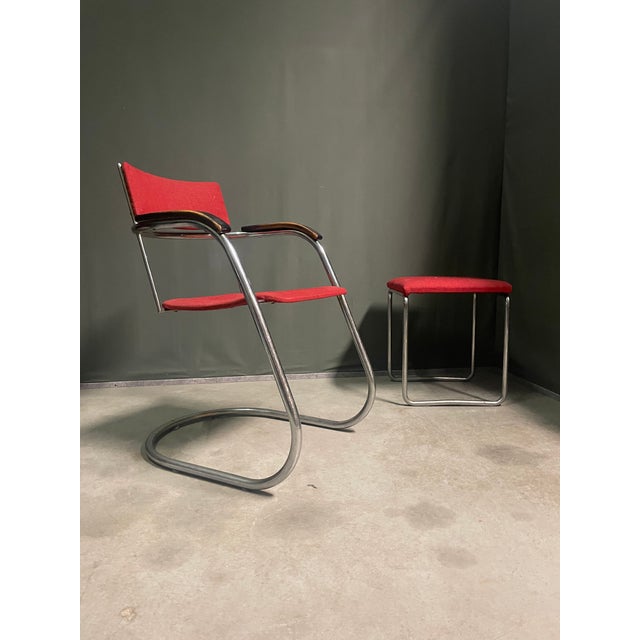 1920s Vintage Chair and Stool by Paul Schuitema, 1930s, Set of 2 For Sale - Image 5 of 5