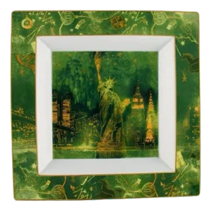 Square Porcelain Statue of Liberty Dish from Rosenthal, 1970s