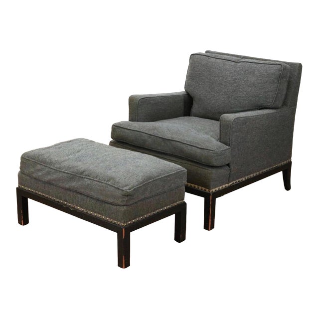 Tommi Parzinger Originals Modern Armchair and Ottoman, Club Chair, 1958 For Sale