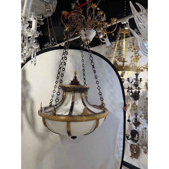 Neoclassical 1900 Caldwell Bronze Light Fixture For Sale - Image 3 of 8