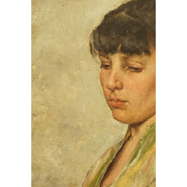 Giovanni Fattori, Portrait of a Woman, 19th Century, Oil Painting on Canvas, Framed For Sale - Image 13 of 18