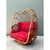 Red Vintage Bent Rattan Swivel Lounge Chair With Flip Down Side Tables For Sale - Image 8 of 12