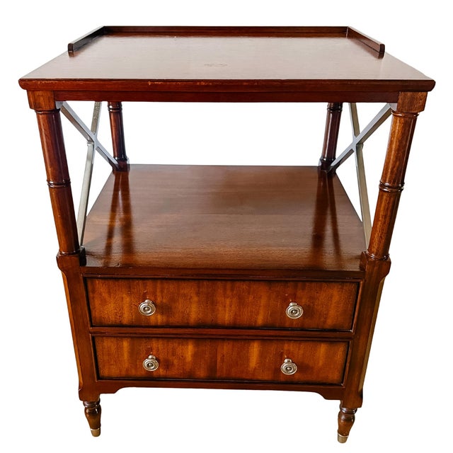 Ethan Allen Eugene Mahogany Night Tables or Nightstands - A Pair For Sale - Image 10 of 18