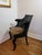 1950s Vintage Regency Style Cane Back Barrel Chair With Leopard Seat For Sale - Image 5 of 7