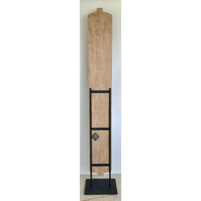 Tribal Revelation Tribal Mango Wood Large Forebearers Etching Sculpture For Sale - Image 3 of 7