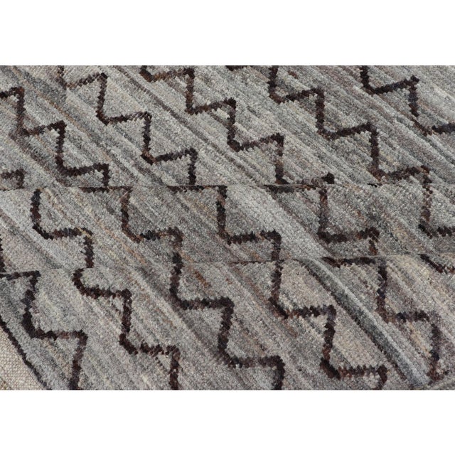 Neutral Tone Tribal Design Rug by Keivan Woven Arts, 6'7" X 8'3" For Sale - Image 13 of 14