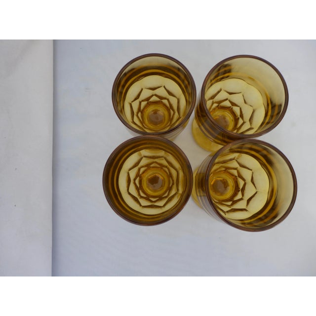 Mid-Century Modern Amber Glasses - Set of 4 For Sale - Image 4 of 5