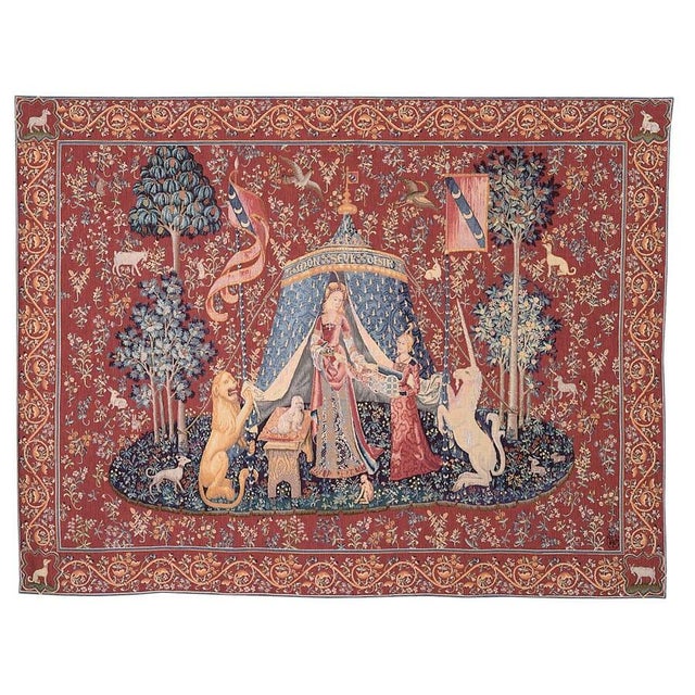 This beautiful tapestry is woven on a jacquard loom by skilled weavers, keeping alive the centuries old tradition of...
