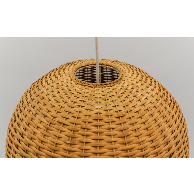 Vintage Rattan Globe Pendant Lamp, 1960s For Sale - Image 6 of 8