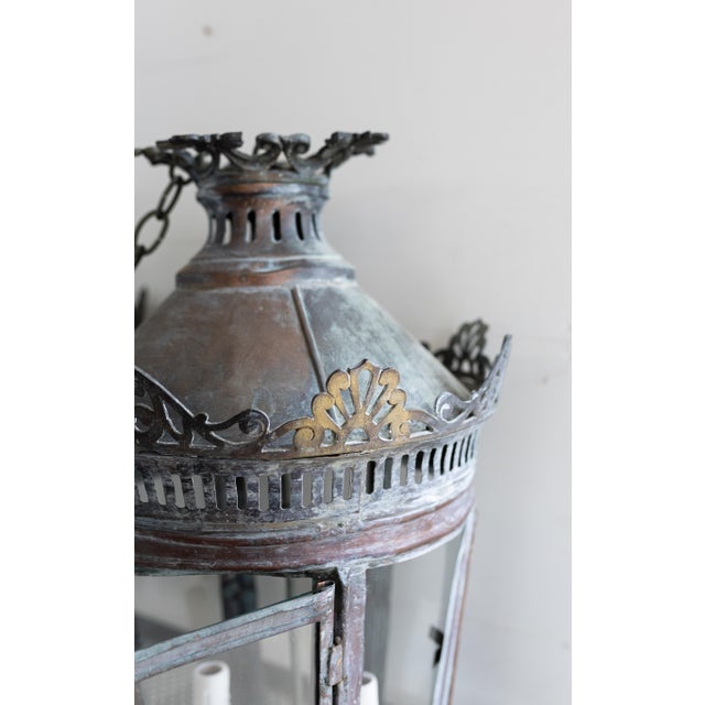 19th Century French Copper Lanterns Newly Wired - a Pair For Sale - Image 9 of 17