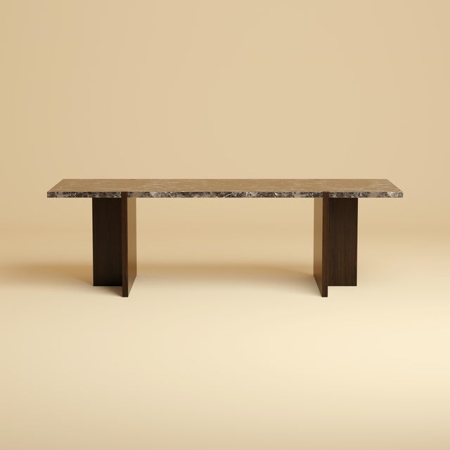 Emperador Dark Marble and Smoked Oak Lounge Table by Lebanto For Sale - Image 4 of 4