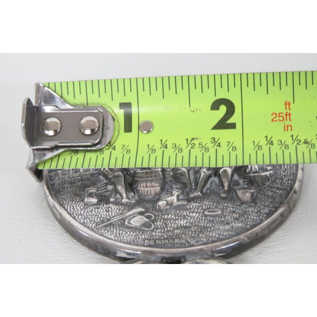 Hans Jensen Denmark Small Vanity Hand Mirror Beveled Silver Plate 4725b For Sale - Image 11 of 12