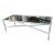 Vintage Faux Bamboo Patio Outdoor Metal Newly Powder-Coated White Coffee Cocktail Table For Sale