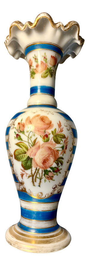 Soapy Opal Crystal Vase by Atelier of Jean-François Robert for Baccarat, 1835