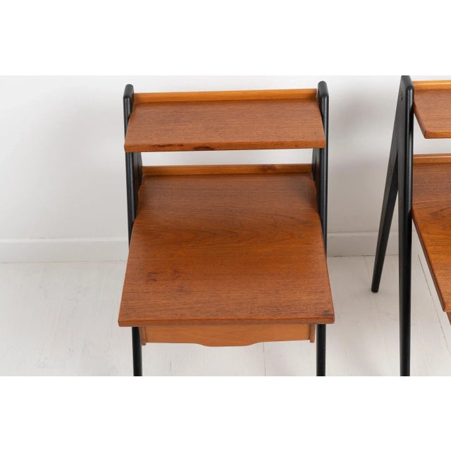 Modern Scandinavian Teak Nightstands, Set of 2 For Sale - Image 9 of 12