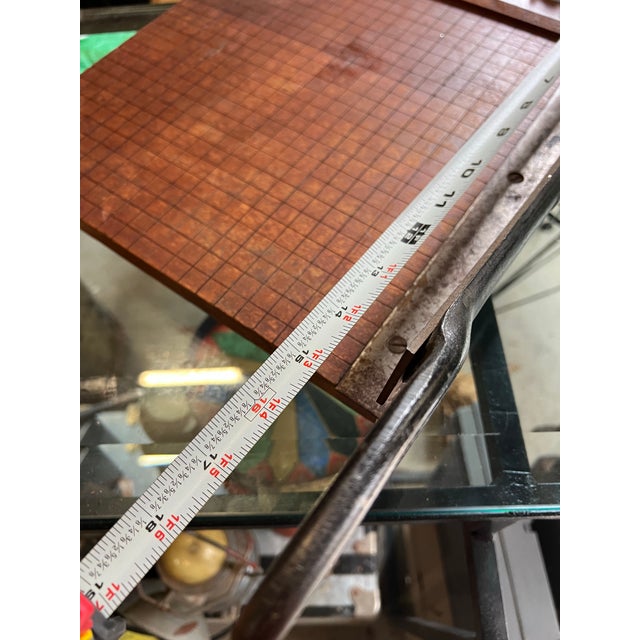 1970s Wooden Vintage Industrial Paper Cutter With Metal Handle For Sale - Image 5 of 10