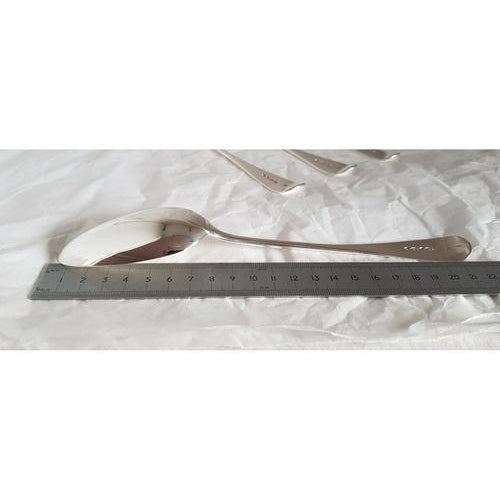 Antique Victorian Sterling Silver English Pattern Spoons, London, 1859, Set of 4 For Sale - Image 13 of 14