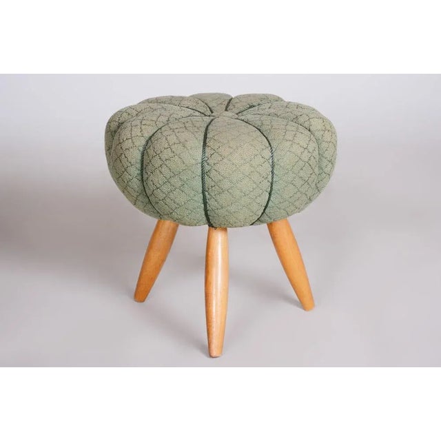 Mid-Century Modern Mid-Century Green Beech Stool, 1950s For Sale - Image 3 of 10
