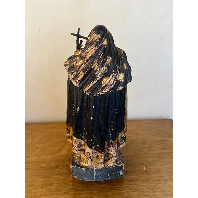 18th Century Saint Rita Carving With Gilt Detail For Sale - Image 15 of 18