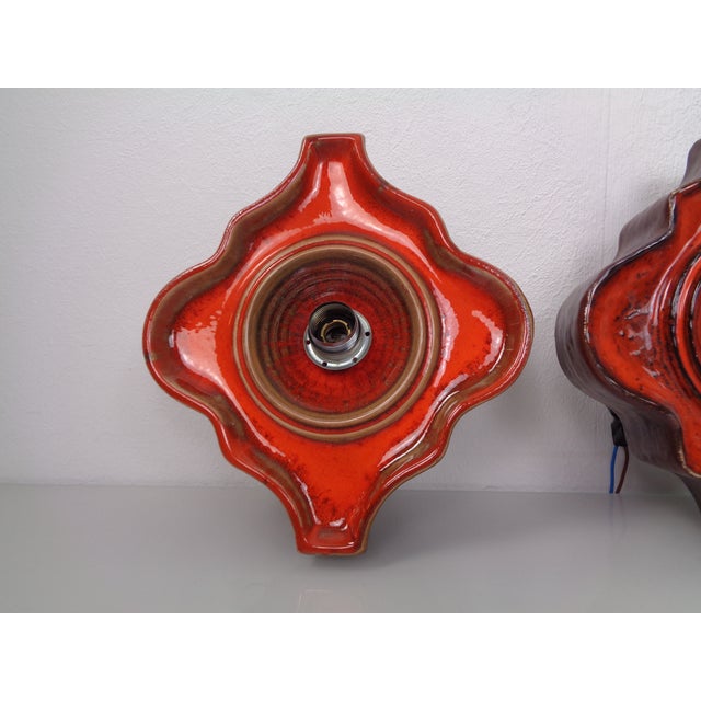 Pop Art German Ceramic Wall Lamps, 1970s, Set of 3 For Sale - Image 14 of 18