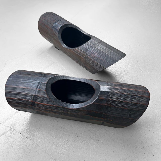 Vintage Bamboo Ikebana Vases, Japan, 1960s, Set of 2 For Sale - Image 17 of 17