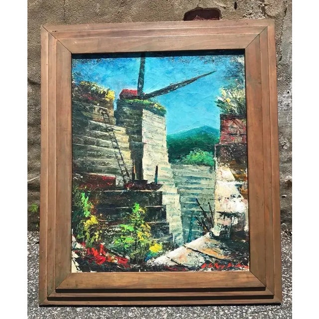 Oil on canvas of a quarry - probably the Tate Marble Quarry by John Leroy Jackson (1905-1992) "Quarry" 1940, oil on...