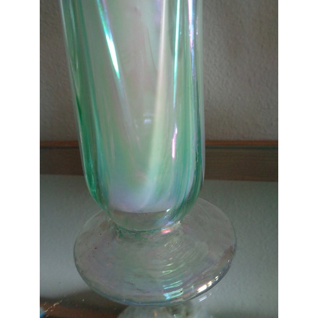 2000 - 2009 Iridescent Art Glass Vase, Signed For Sale - Image 5 of 5