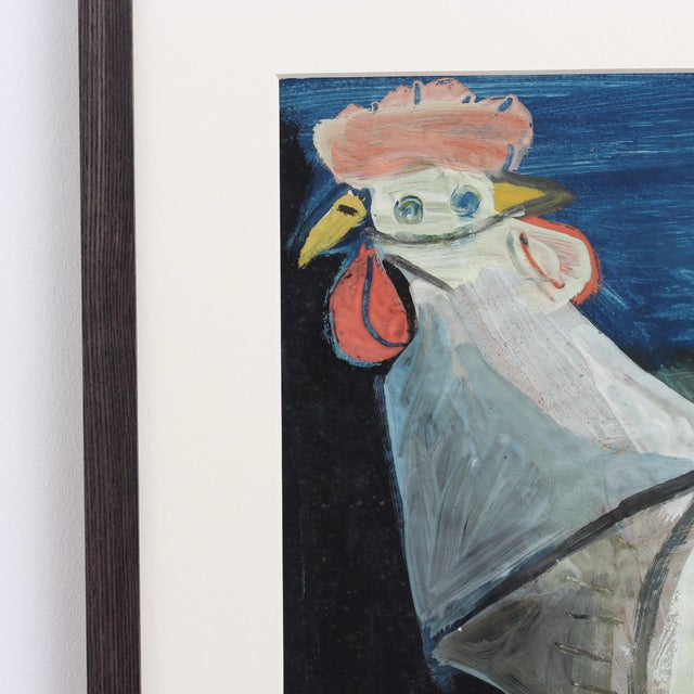 Raymond Debiève, The French Rooster, 1960s, Gouache on Art Paper, Framed For Sale - Image 4 of 16