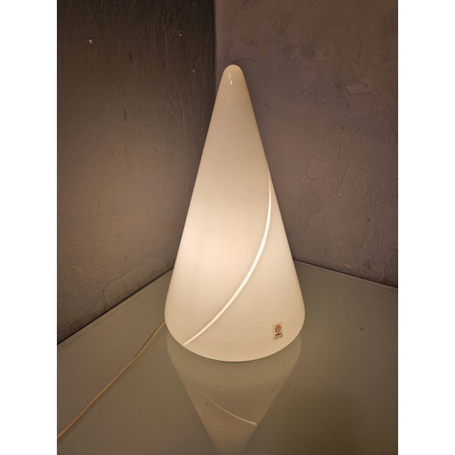 Murao Table Lamp in Thick Glass with Cuts Paying Homage to Lucio Fontana, 1970s For Sale - Image 11 of 11