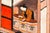 Incredible Antique Japanese Hand Painted Tsuitate Wood Table Screen Traditional Sake Brewery Scene Japan Asian Home Decor For Sale - Image 4 of 16