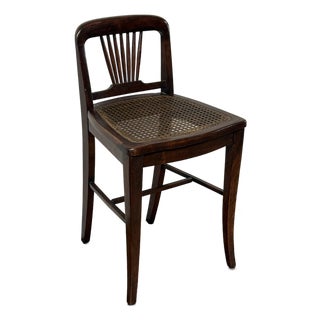 Edwardian Mahogany Fan Back Cane Seat Side Chair, Antique For Sale