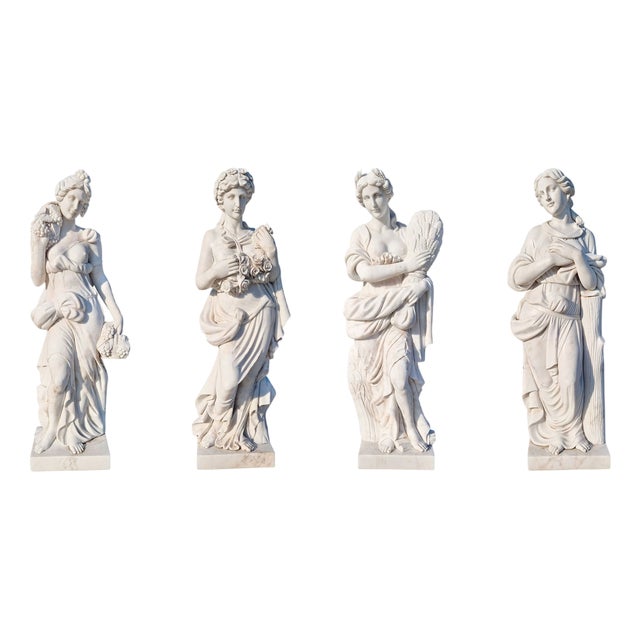 Italian Artist, Four Seasons Statues, Marble, Set of 4 For Sale