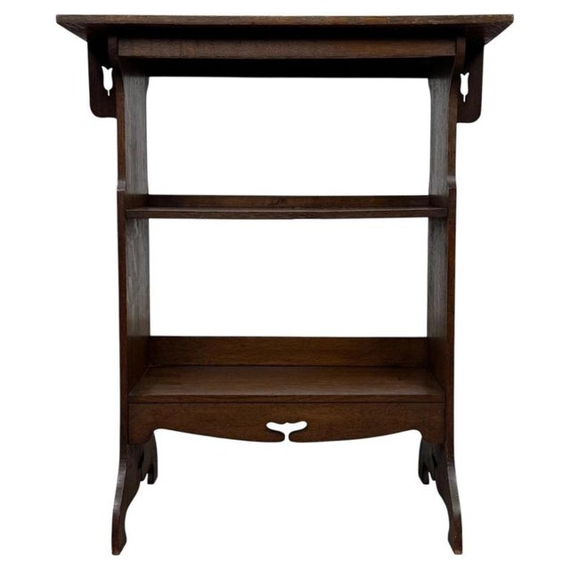 Antique English Arts and Crafts Oak Side Table For Sale - Image 10 of 11