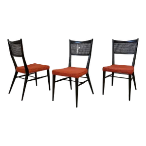 Set of 3 Paul McCobb Black Dining Chairs