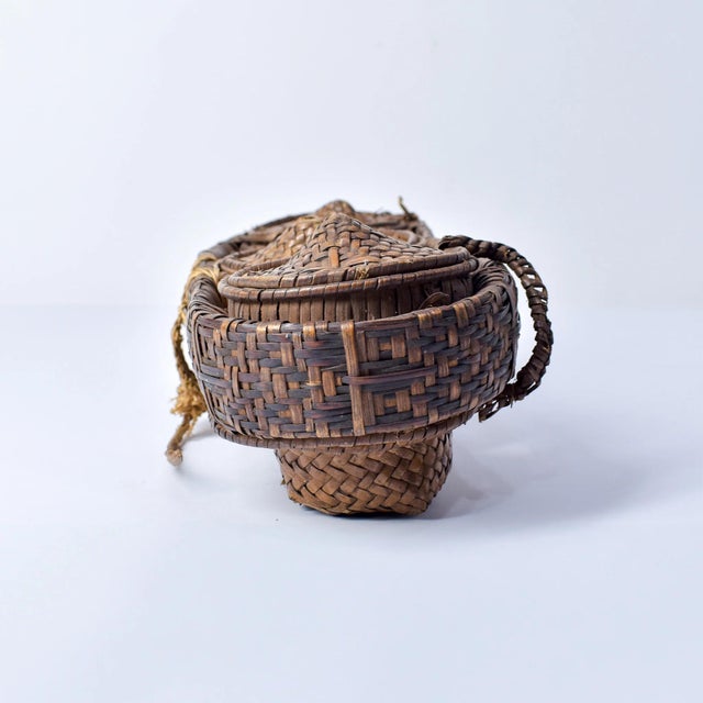 Early 20th Century Very Rare Kuba Triple Lidded Basket For Sale - Image 9 of 15
