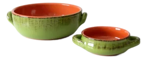 Vintage Italian Terracotta Serving Bowls Pair