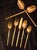 Metal Vintage Stanley Roberts Gold Bamboo Flatware Service for 8 With Serving Spoons - 42 Pieces For Sale - Image 7 of 12