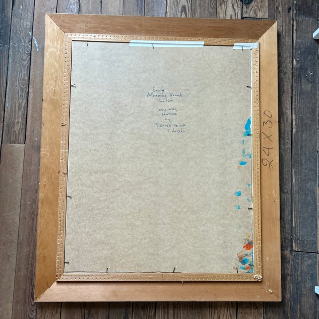 2020s Contemporary Original Painting by Stephen Heigh “Early Morning Hounds Gather” For Sale - Image 5 of 5