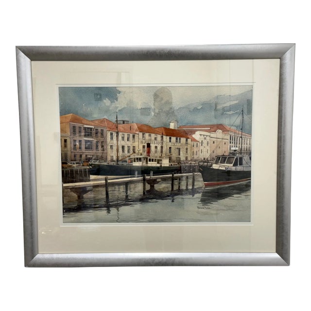 Richard Bacon H. Jones & Co. Melbourne Dock Orignal Watercolor For Sale