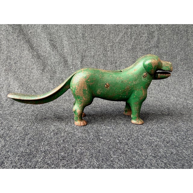 Green Antique Green Cast Iron Dog Nutcracker For Sale - Image 8 of 18