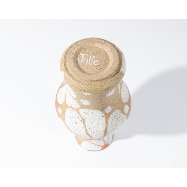 2020s Studio Pottery Vase With Floral Design by Julia Riley For Sale - Image 5 of 8