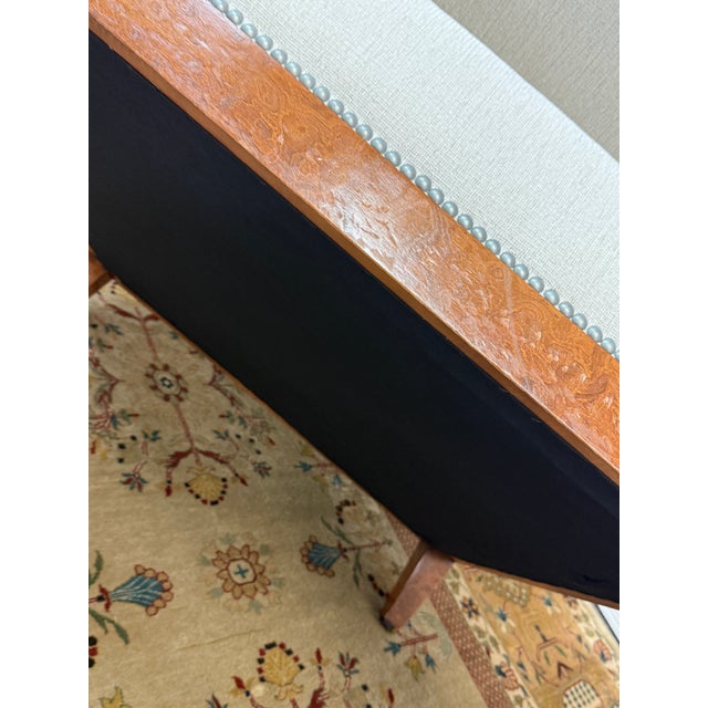 Wood French Modernist Slope Arm Lounge Chairs, Pair For Sale - Image 7 of 12