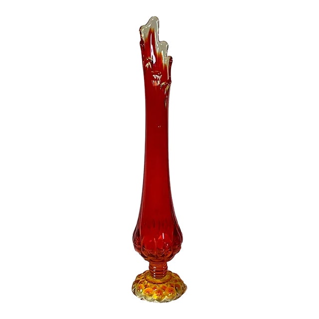 Vintage Mid Century Modern Kanawha Glass Orange Moon and